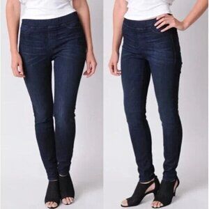 Eileen Fisher Pull On Skinny Jeans Jeggings Elastic Waist Dark
